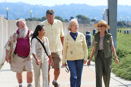 Betty Reid Soskin giving a group of park visitors a tour.